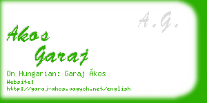 akos garaj business card