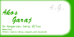 akos garaj business card
